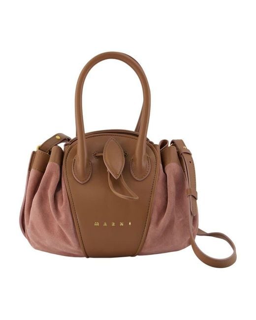 Marni Brown Tulipea Shoulder Bag