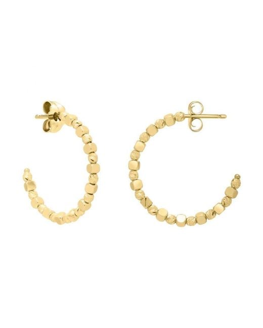 Tresorra Metallic 14K Pebble C Hoop Earrings