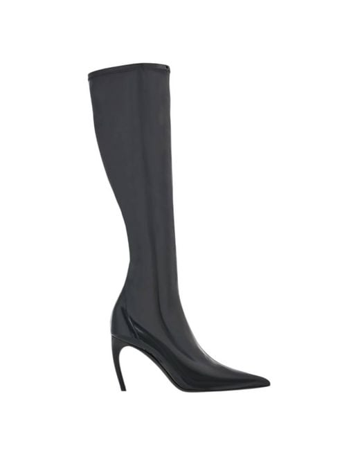 Ferragamo Black High Patent Stretch Boot