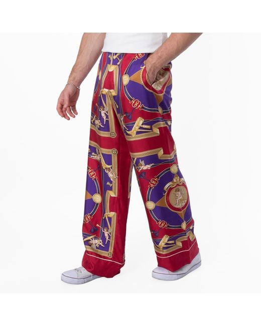 Bally Red Graphic-Print Wide Leg Trousers for men