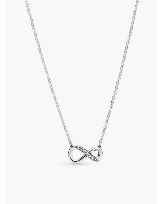 Pandora White Infinity Sterling Collier