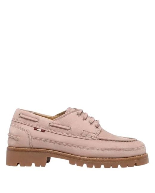 Bally Pink Traper Calf Nubuk Leather Moccasins, Brand Size 36 Us