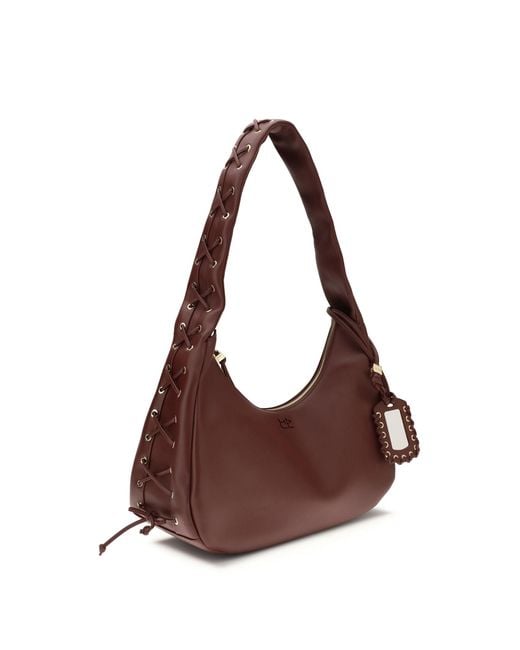 Ganni Brown Laced Shoulder Bag