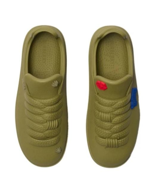 Burberry Green Slip-On Eva Bubble Sneakers, Brand Size 44 Us for men