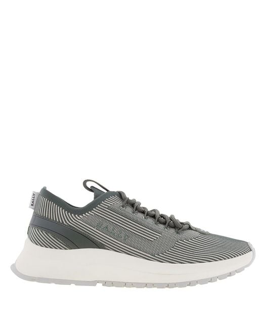 Bally Gray Dean Stripe Detailed Sneakers, Brand Size 6.5 Us Size 7.5 for men