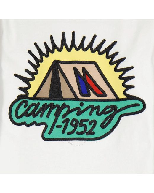 Moncler White Boys Natural Camping 1952 Long-sleeve T-shirt for men