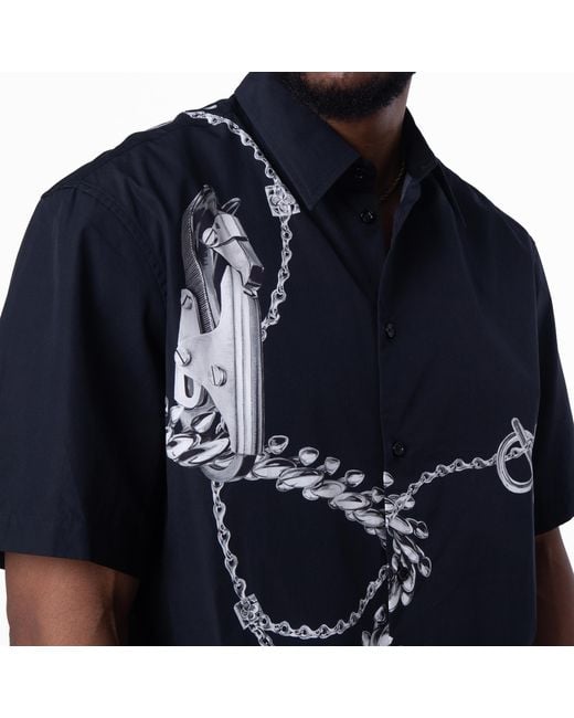 Burberry Blue Knight Hardware Cotton Shirt for men