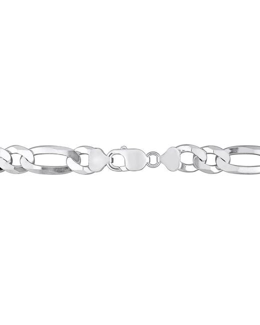 Amour Metallic 12.3Mm Flat Figaro Chain Necklace