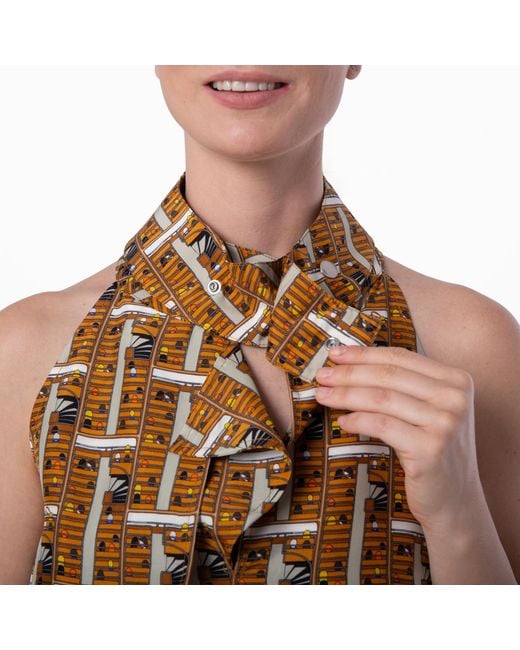 Burberry Brown Bus Silk Halterneck Dress, Brand Size 10 Us