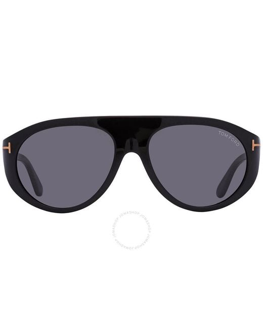 Tom Ford Black Rex Grey Pilot Sunglasses for men