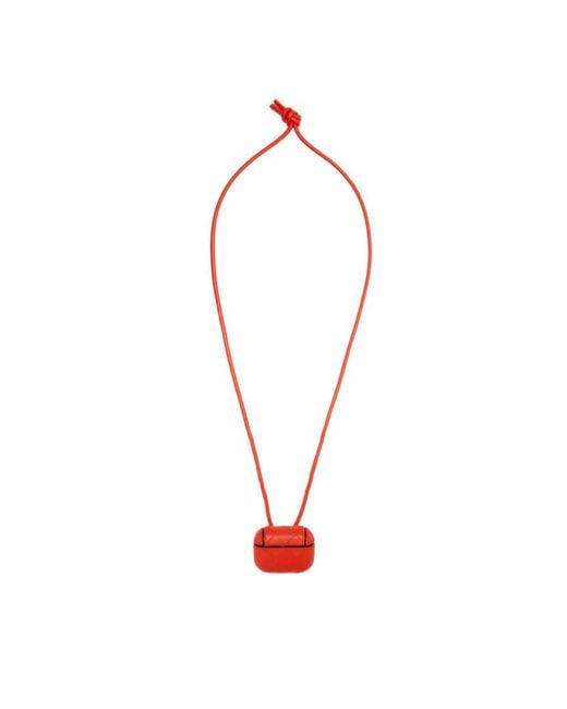 Bottega Veneta Red Intrecciato Airpods Pro Case for men