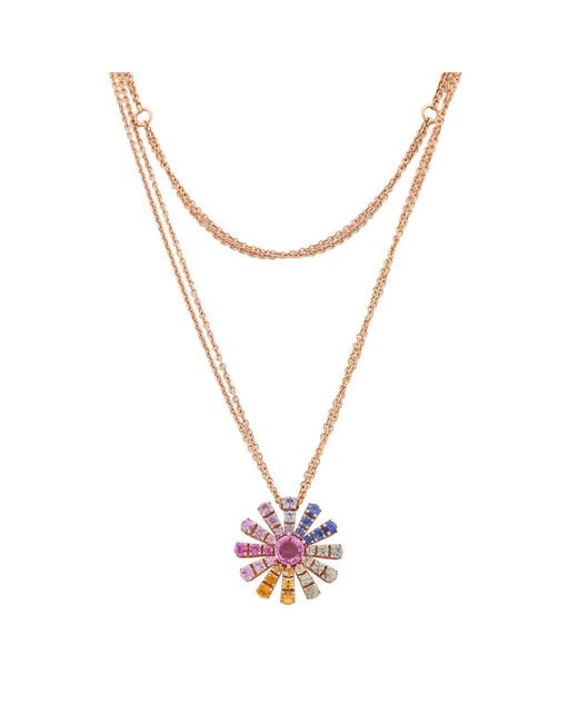 Damiani Metallic Margherita 18K Rose Diamond Necklace