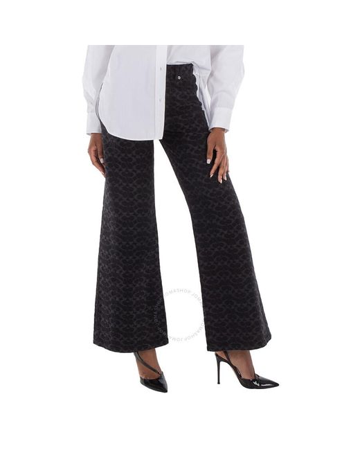COACH Black Signature Wide-Leg Denim Jeans, Size 2