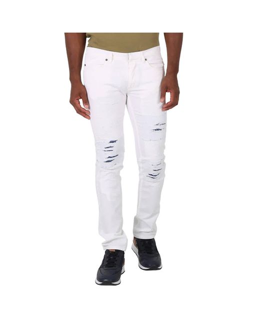 Roberto Cavalli White Vintage Effect Jeans for men
