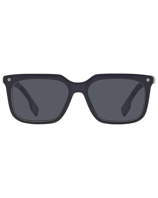 Burberry Blue Carnaby Dark Gray Square Sunglasses for men