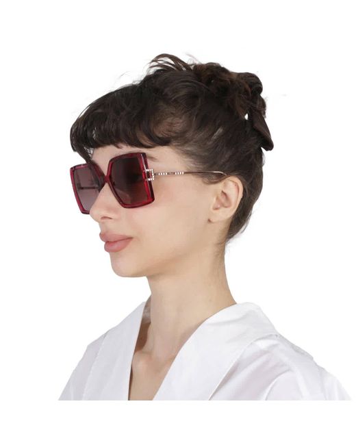 Chopard Pink Brown Gradient Square Sunglasses Sch334m 0afd 56