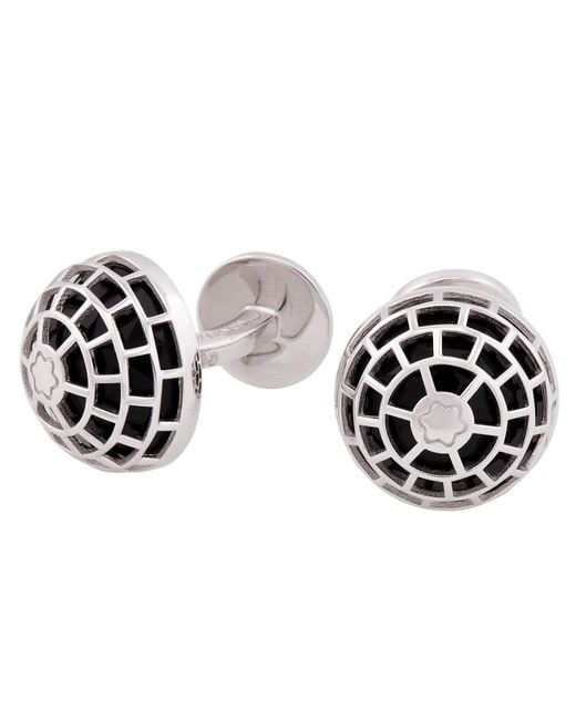 Montblanc Black Meisterstuck Onyx Stone Cufflinks for men