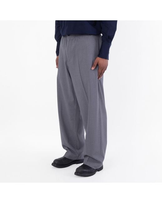 Ferragamo Gray Ferragamo Drawstring Virgin Wool Trouser for men