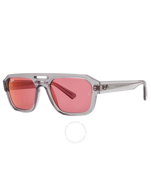 Ray-Ban Pink Corrigan Dark Violet Red Irregular Sunglasses Rb4397 6684d0 54