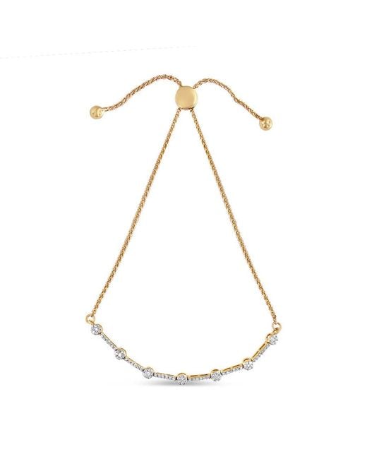 Haus of Brilliance Metallic 14K Plated Sterling 1/3 Cttw Diamond Slider Link Bolo Bracelet