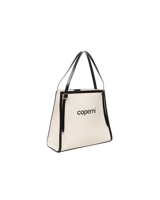 Coperni White Logo Tote Bag