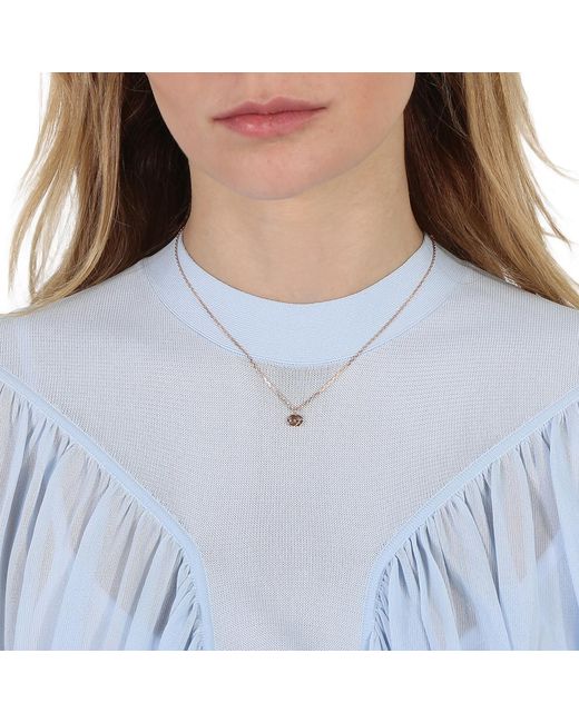 Gucci Metallic Gg Running 18Kt Rose Necklace