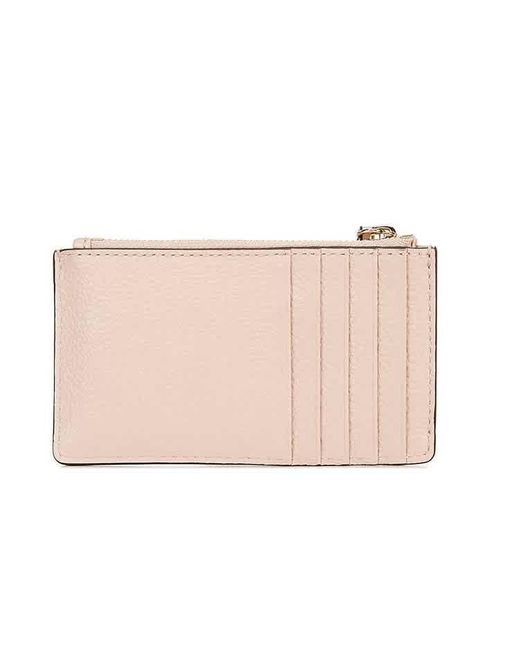 Michael Kors Small Mercer Pebbled Leather Coin Case- Soft Pink