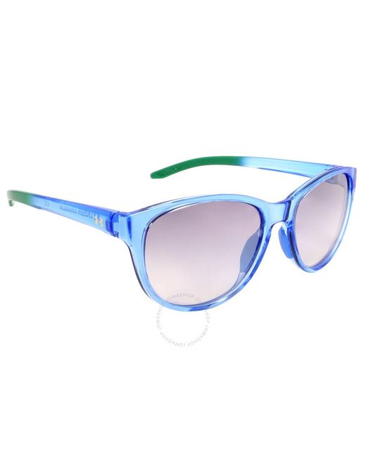 Under Armour Blue Grey Mirror Shaded Silver Oval Sunglasses  0014/g/s 0mvu/ic 59