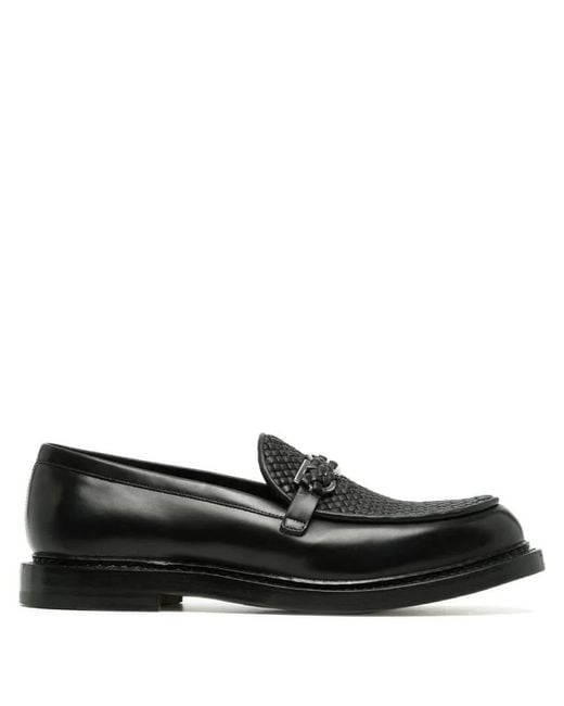 Ferragamo Black Ferragamo Montreal Gancini Leather Loafers for men