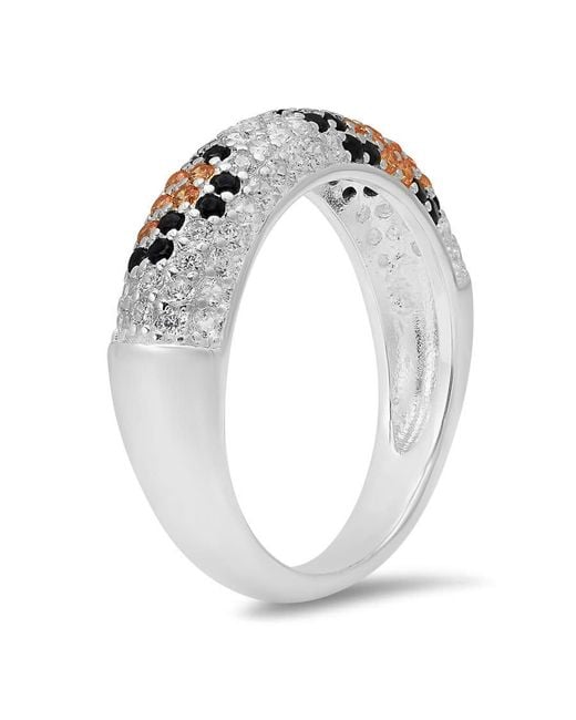 Kylie Harper Metallic Sterling Leopard Skin Pave Cz Band Ring