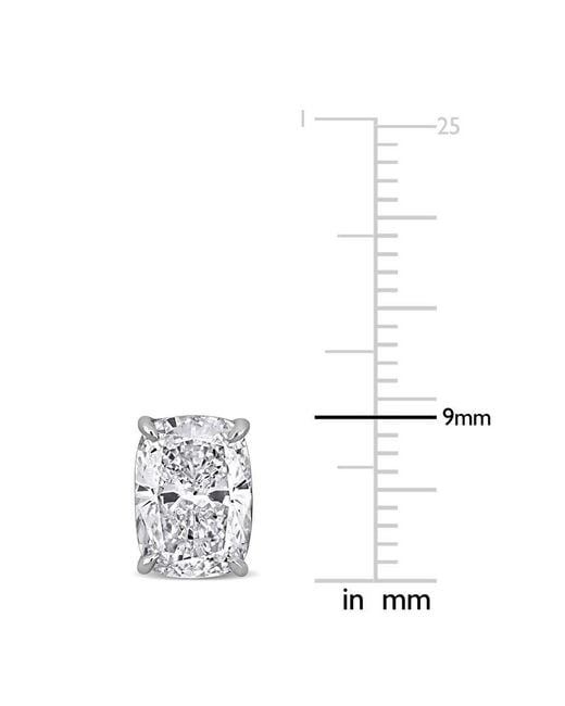 Created Forever Metallic 4Ct Tw Cushion-Cut Lab-Grown Diamond Solitaire Stud Earrings
