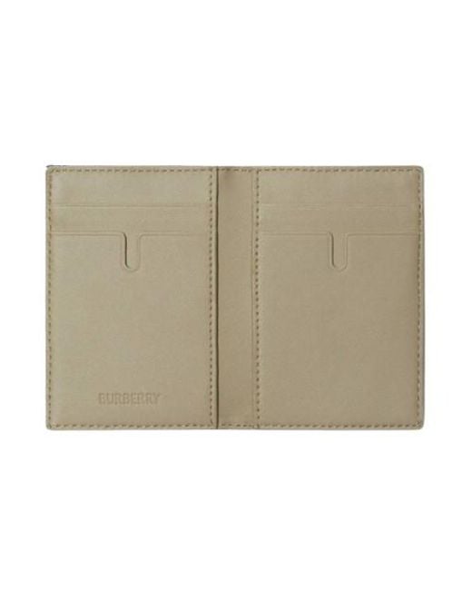 Burberry Green Check Pattern Folding Card Case for men