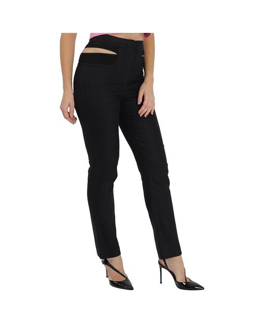 Burberry Black Ladies Pinstripe Functional Twill Remodeled Trousers, Brand Size 6 (Us