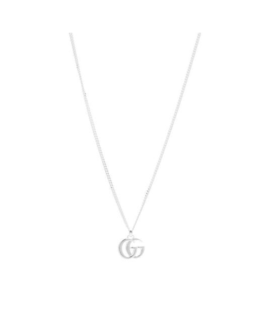 Gucci Metallic Gg Marmont Sterling Necklace