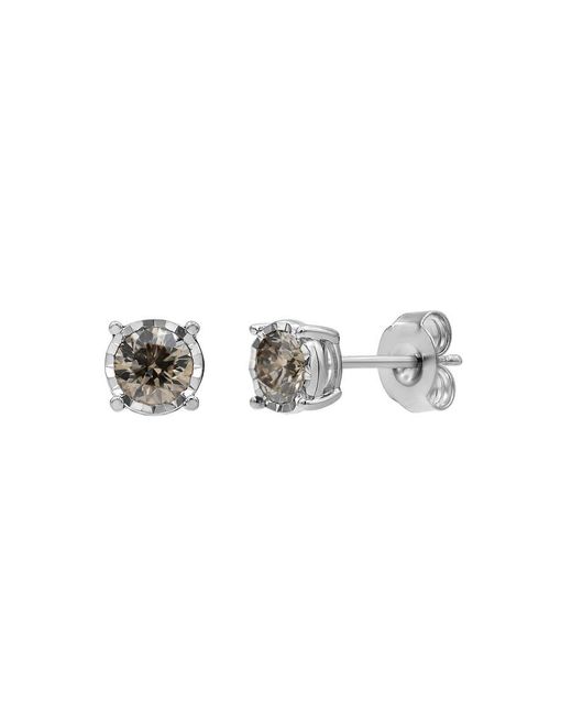 Brilliant Diamond Metallic 14Kt 0.50 Carat Lab Grown Diamond Stud Earrings For