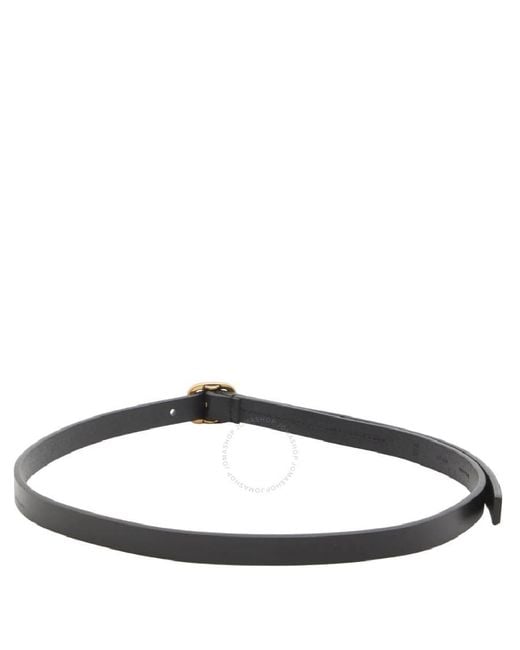 Loewe Black Round Soft Logo Engraved Buckle Leather Belt, Cm
