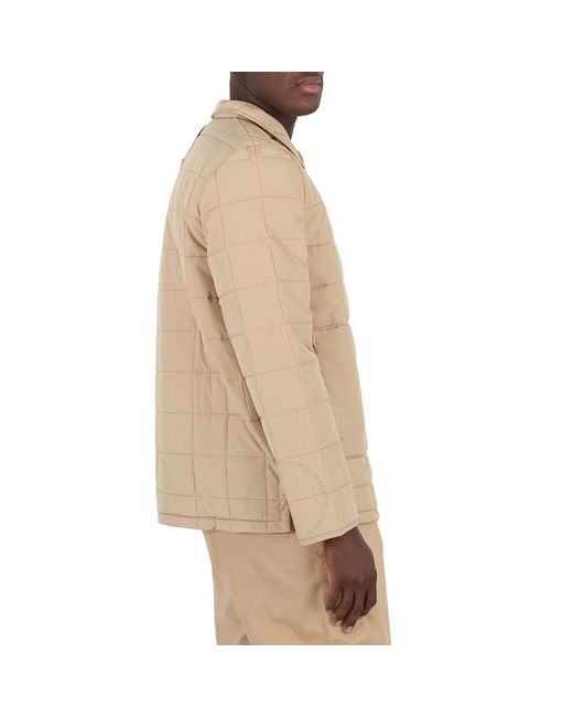 Rains Natural Sand Liner Water-repellent Quilted Shirt Jacket, Size