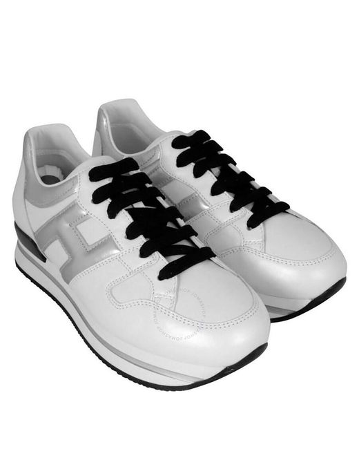 Hogan White H222 Lace-up Leather Sneakers
