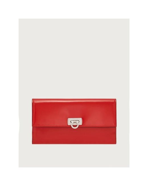 Ferragamo Red Calf Leather Wallet