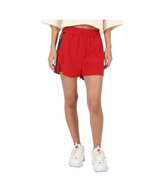 Stella McCartney Red Pants Logo Trim Shorts