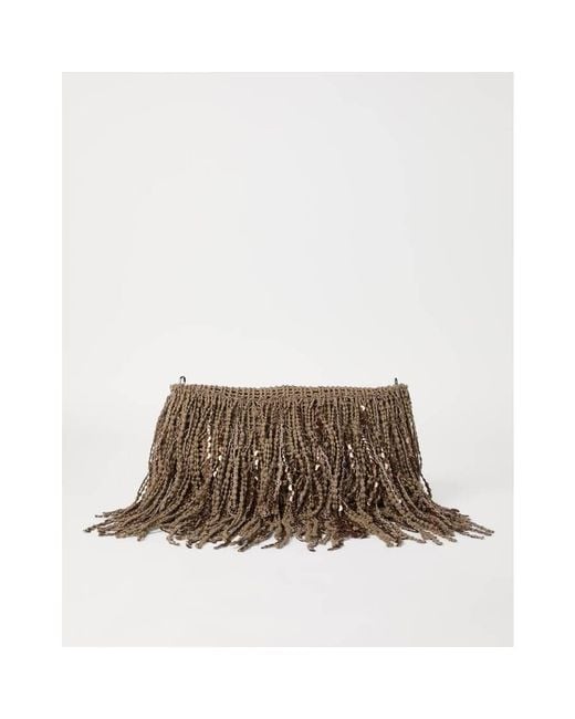 Brunello Cucinelli Brown Leather Fringe Bag