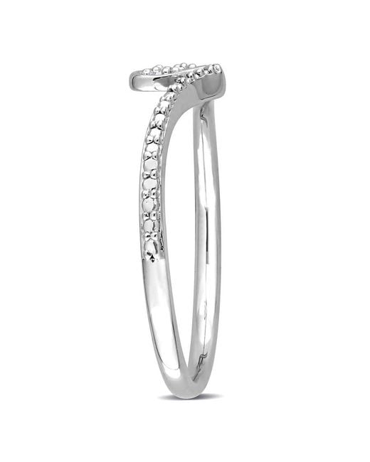 Amour Metallic Diamond Accent Heart Promise Ring