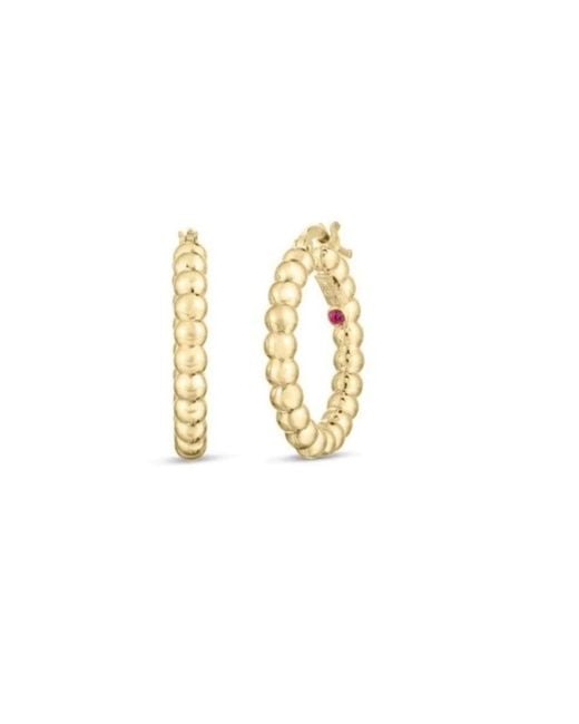 Roberto Coin Metallic 18K Oro Classic Hoop Earrings