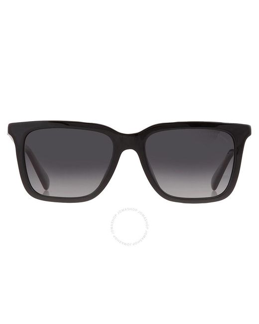 COACH Black Polarized Grey Gradient Square Sunglasses Hc8385u 5002t3 54 for men