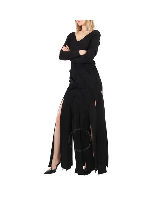 Burberry Black Anatori Long-sleeve Panelled Knit Gown