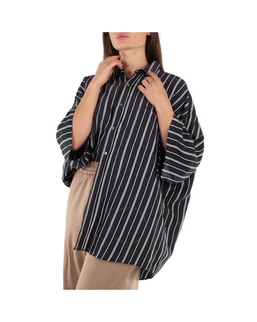 Acne Black Setiter Striped Twill Shirt for men