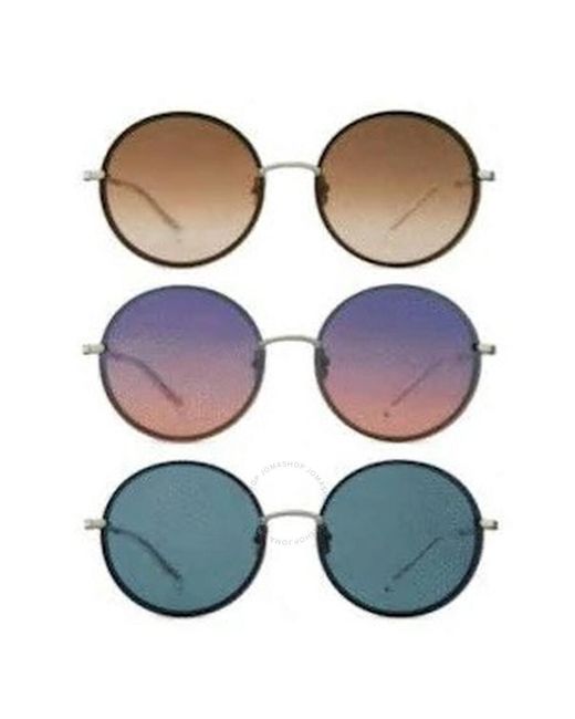 Mr. Leight 1967 Sl Earth Gradient/bay Blue/monterey Pop Gradient Round Sunglasses Ml4023x Plt-cry/x3 57