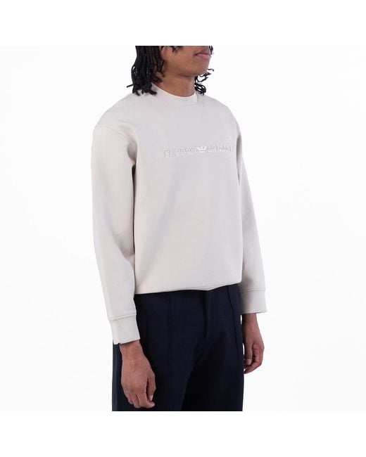 Emporio Armani Gray Felpa Logo-Print Sweatshirt for men