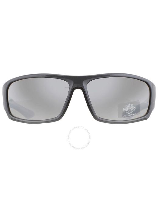 Harley Davidson Gray Smoke Mirror Wrap Sunglasses Hd0670s 20c 64 for men