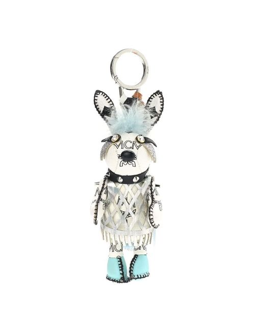 MCM Metallic Visetos Punk Rabbit Key Ring Bag Charm